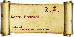 Karai Paszkál névjegykártya